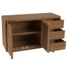 Natural-coloured wooden sideboard with 3 drawers | Macabane Furniture