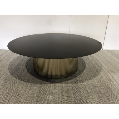 Table basse ronde 110x110cm plateau en fer noir | Seconde vie