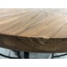 SECONDE MAIN - Table basse plateau 60x60cm bois teck recyclé métal noir