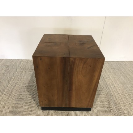 SECONDE HAND - Square Side Table 38x38cm Suar Wood with Black Base