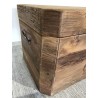 SECOND HAND - Brown storage chest, recycled pine with black metal handles