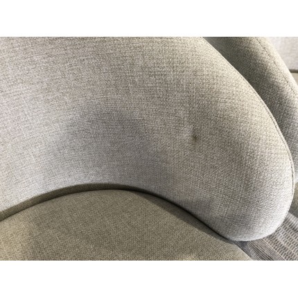 Lot de 2 chaises tissu écru dossier arrondi pieds acier noir | Seconde main