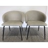 Set of 2 ecru fabric chairs | Second-Hand