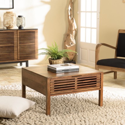 Square mango wood coffee table | Macabane Furniture
