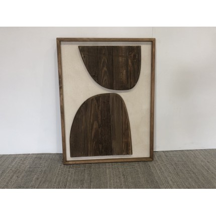 Wall decoration 62x82cm shapes on white background Recycled pine | Second-hand