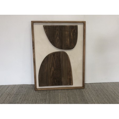 Wall decoration 62x82cm shapes on white background Recycled pine | Second-hand