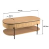 Retro-style wooden coffee table with 2 drawers, pine | Second-hand