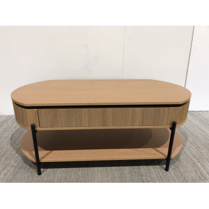 Table basse bois 2 tiroirs style rétro pin | Seconde Main