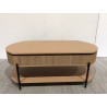 Table basse bois 2 tiroirs style rétro pin | Seconde Main