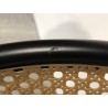 SECONDE MAIN - 2 fauteuils tissu noir dossier arrondi effet cannage
