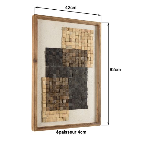 SECONDE MAIN - Décoration murale - Mosaïque beige/noire 42x62cm