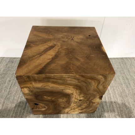 WALLY - Natural Teak Wood Cube | Handcrafted Indonesian Decor