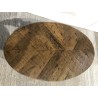 Table basse ovale KIARA 135x70cm plateau chevrons - Seconde Main