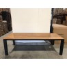 Table à manger ext. 250/350x100cm teck recyclé pieds métal - Seconde Main
