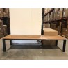 Table à manger ext. 250/350x100cm teck recyclé pieds métal - Seconde Main
