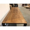 Table à manger ext. 250/350x100cm teck recyclé pieds métal - Seconde Main