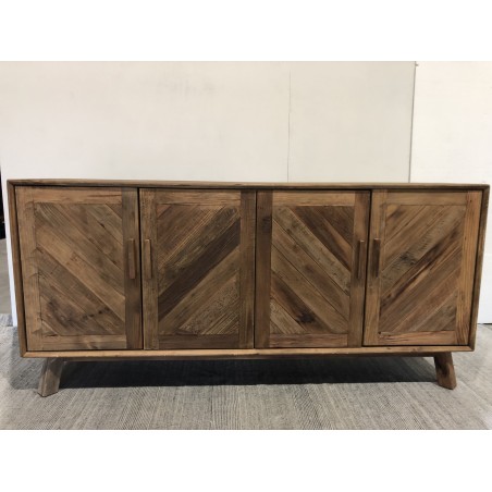 Buffet marron 4 portes bois Pin recyclé - Seconde Main