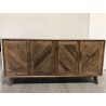 Buffet marron 4 portes bois Pin recyclé - Seconde Main