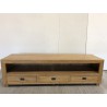 Meuble TV marron 3 tiroirs bois Teck | Seconde Main