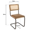 Lot de 2 chaises cuir dossier bois de manguier / rotin - Seconde main