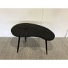SECONDE MAIN - Table d’appoint ovoïde plateau texturé noir mat pieds fer noir