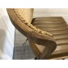 Chaise manguier assise matelassée cuir dossier rotin - SECONDE MAIN