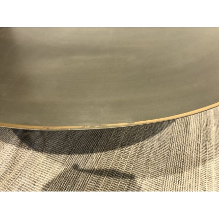 Round coffee table 120x120cm in black iron with gold trim | SECOND-HAND