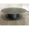 Table basse ronde 120x120cm en fer noir et bordure dorée | SECONDE MAIN