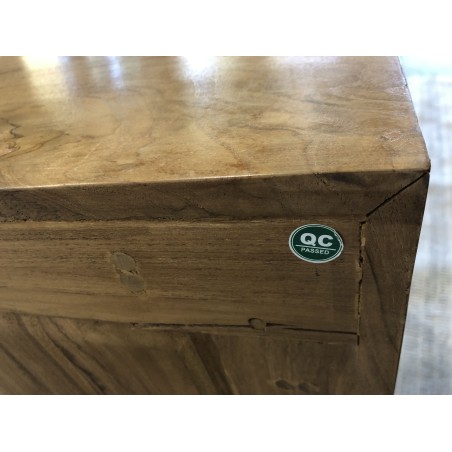 Brown TV cabinet with 3 teak wood drawers | Second-hand