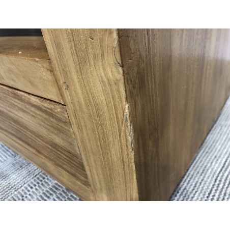 Meuble TV marron 3 tiroirs bois Teck | Seconde Main