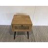 CHARLIE Brown Bedside Table with Cane Effect Drawer