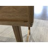 Natural colour desk with 1 drawer, rounded pattern decoration and 1 niche - ETHAN