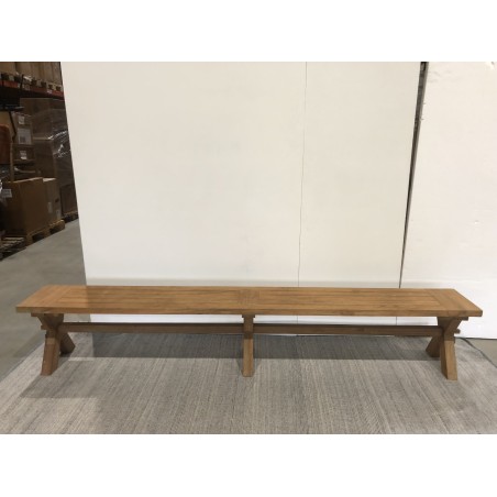 Banc de jardin en teck recyclé 270x35cm - Seconde main