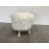 Tabouret rond en peau de mouton 40x40cm - Seconde Main