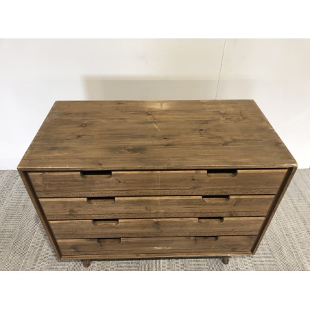 Commode bois marron 4 tiroirs | SECONDE MAIN