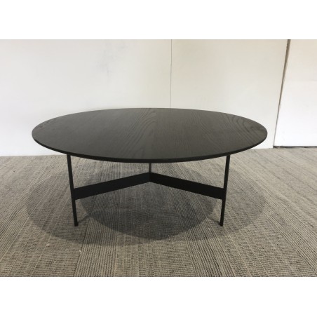 Table basse noire 78x78cm piètement métal| Seconde Main