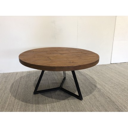 SIXTINE round coffee table, 75x75cm, recycled teak – Second-hand