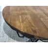 Round coffee table made from recycled teak - Second-hand