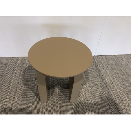 Table d'appoint ronde en bois laqué taupe D40cm | Seconde Main