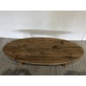 SANDY Oval Coffee Table in Brown Recycled Pine