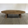 Table basse ovale en bois de pin recyclé - Seconde Main
