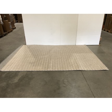 Rectangular rug, 200 x 290 cm, woven beige wool – Second-hand