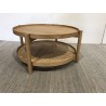 80.5cm wooden coffee table with rattan shelf | Amy Collection
