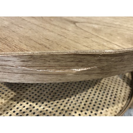 80.5cm wooden coffee table with rattan shelf | Amy Collection