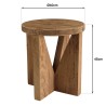 Round stool 40x40cm recycled pine wood SANDY