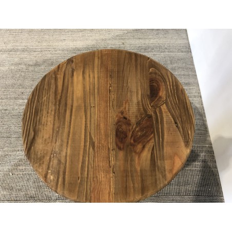 Tabouret rond 40x40cm bois Pin recyclé SANDY