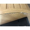 Rounded console table in natural colour with 2 drawers and black metal legs - ETHAN