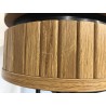 Console arrondie couleur naturelle 2 tiroirs pieds métal noir - Seconde Main