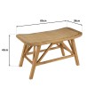 1-seater bench in wood and rattan | Second Hand
