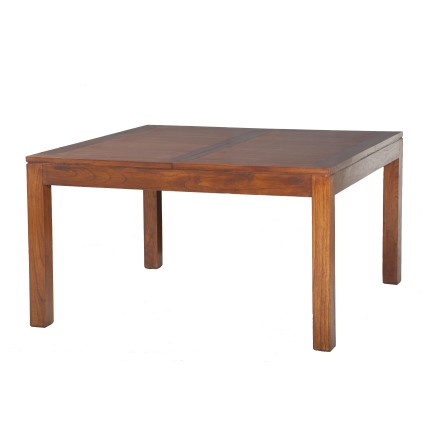 LORINE Square Brown Dining Table 140/50x140cm Mindi Wood